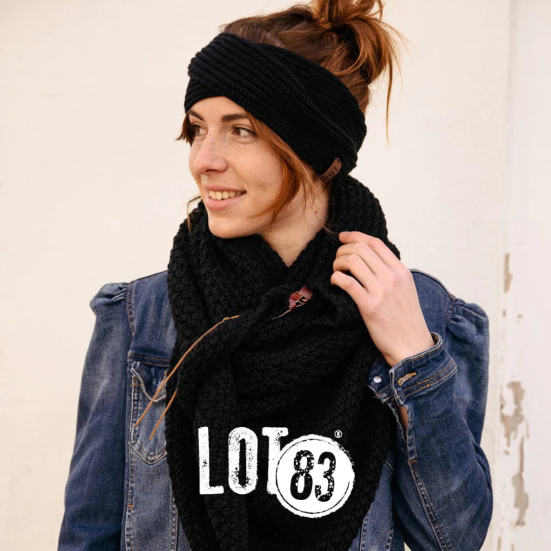 lot83 haarband maud zwart (tweezijdig draagbaar)