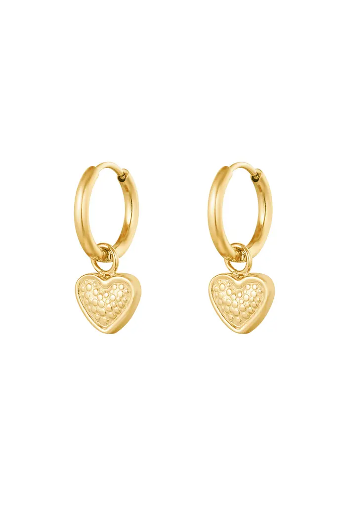 oorbellen hart print goud